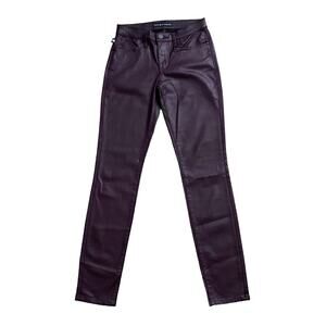 ROCK & REPUBLIC Womens Size 2 Wine Purple Berlin Coated Skinny Pants Jeans